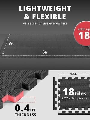 81jhh5C04vL._AC_SX679_-1.jpg Interlocking EVA Foam Gym Flooring Set – 18-Piece Protective Exercise Mats