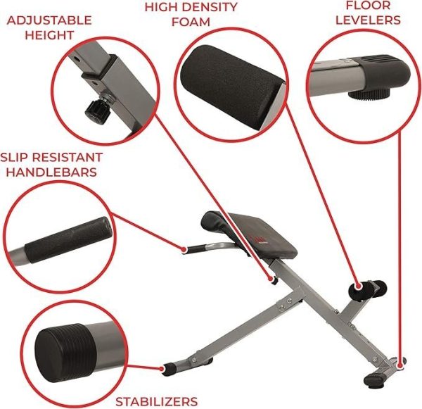 81tGu3T1VL._AC_SX679_-1.jpg Foldable Hyperextension Roman Chair - Adjustable Sit-Up Bench for Glutes & Abs